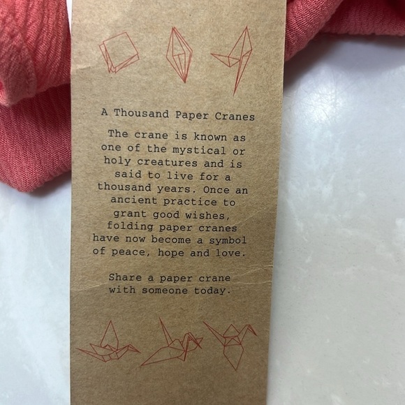 Paper Crane spaghetti straped top. Peach colored. Has 2 lines of circle cutouts - Picture 11 of 12